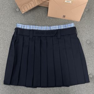 【터보】미우미우 플리츠 바타비아 미니스커트 （TJ공장）