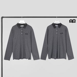 【YD공장】미우미우 로고 라벨 스트라이프 폴로 탑