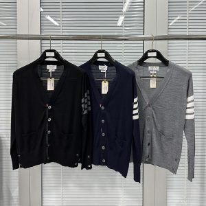 【TJ공장】톰브라운 사선완장 4-Bar 클래식 메리노 울 가디건（터보）