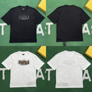 【잔디집】펜디 로고 프린트 코튼 티셔츠 （레어）