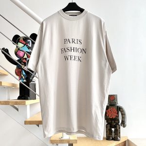【계단집】발렌시아가 파리패션위크 그래픽 반팔 티셔츠