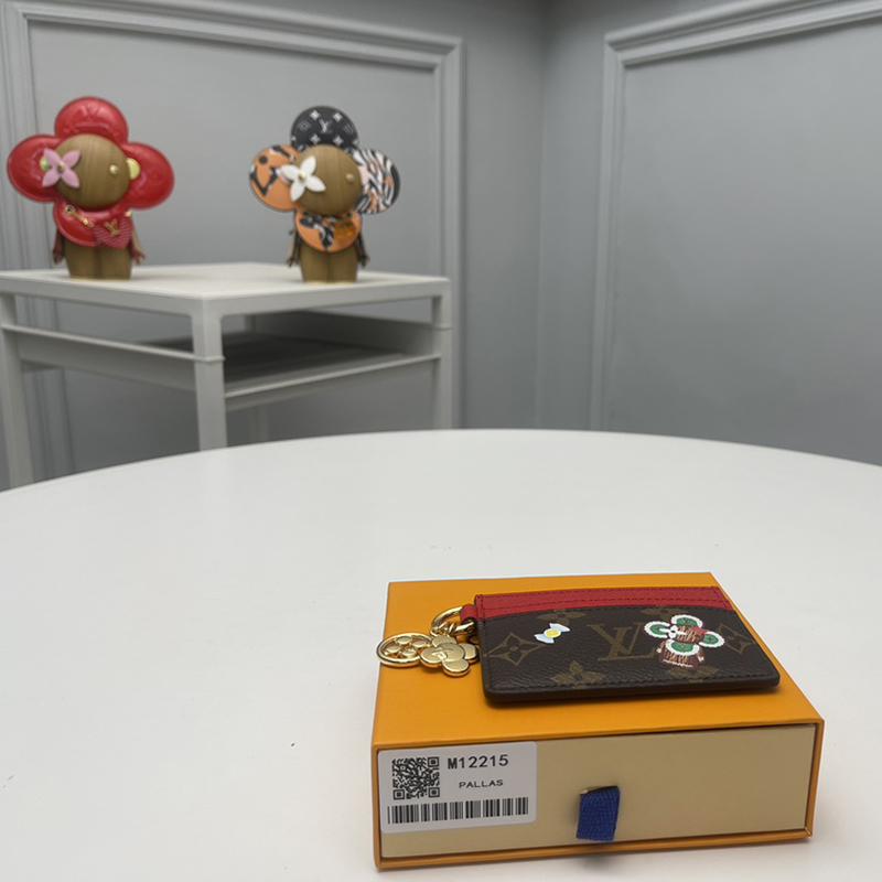 루이비통 LV 참 카드 홀더 모노그램 캔디레드 M12215