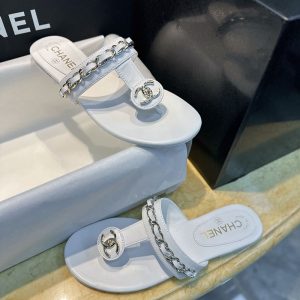 【TJ공장】 샤넬 25ss 턴 락 샌들 화이트（터보）