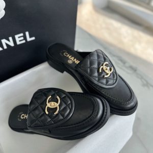 【Happr】샤넬 25C CC 로고 퀼팅 턴락 뮬 블로퍼 (터보)