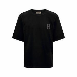 【잔디집2】에르메스 H'Cheval 반팔 티셔츠 블랙 （세븐）