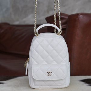 【팬더샵】샤넬 24C 탑 핸들 미니 백팩 화이트