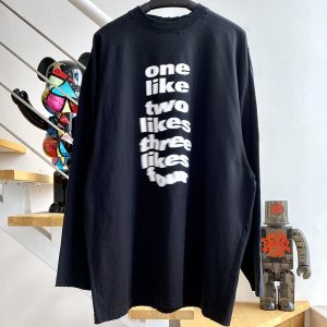 【계단집】발렌시아가 One Like, Two Likes 긴팔 티셔츠