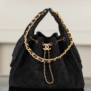 【팬더샵】 샤넬 25c 스몰 호보 핸드백 스웨이드 블랙