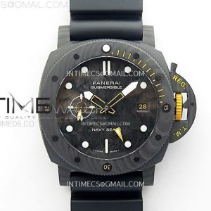VS공장 파네라이 PAM1324 카보테크 카본다이얼 러버스트랩 PAM1324 Carbotech 44mm GMT VSF 1_1 Best Edition Carbon Dial on Black Rubber Strap P.9011