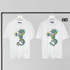 【YD공장】루이비통 드래곤 숏 슬리브드 코튼 티셔츠 1AFJG1