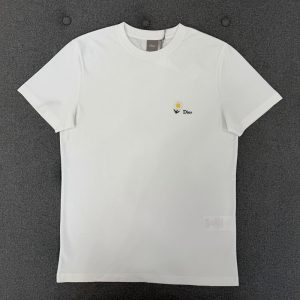 【TJ공장】디올 데이지 자수 코튼 저지 티셔츠（터보）