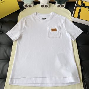 펜디 레더 패치 포켓 코튼 티셔츠