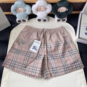 버버리 체크 패턴 트로스트링 스윔 팬츠