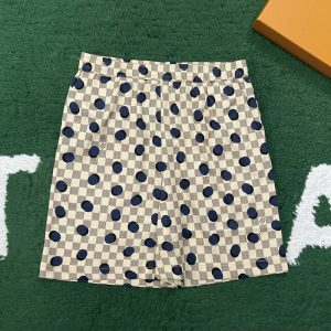 【잔디집】루이비통 다미에 폴카 도트 실크 숏 팬츠（레어）