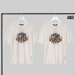 【YD공장】 루이비통 그래픽 코튼 앤드  리넨 블렌드 티셔츠