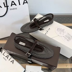알라이아 피시넷 발레 플랫 슈즈