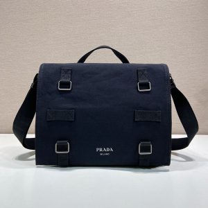 【진핀】프라다 캔버스 숄더 메시저백 2VD085