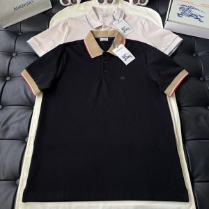 버버리 로고 카라 코튼 폴로 셔츠