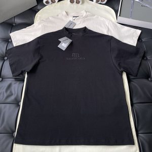 발렌시아가 BB 로고 코튼 티셔츠
