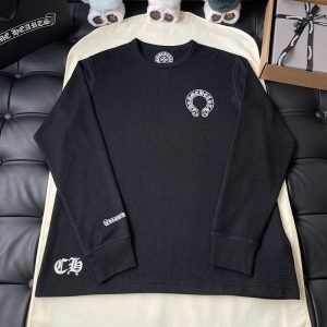 크롬하츠 와플 홀스슈 세메터리 크로스 롱 슬리브 티셔츠