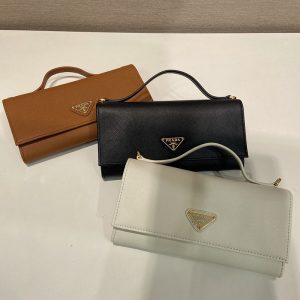 【진핀】프라다 사피아노 레더 월렛 숄더 스트랩 1MT042