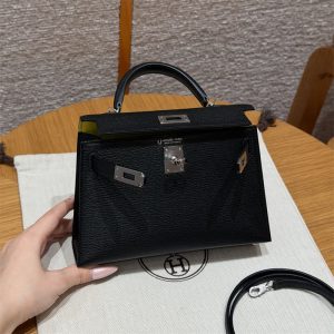 【수공】 에르메스 미니 켈리 II 셀리에 쉐브르 블랙