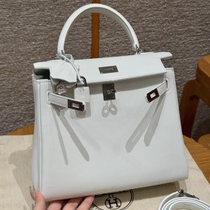【징땐】에르메스 켈리 25 스위프트 01 블랑