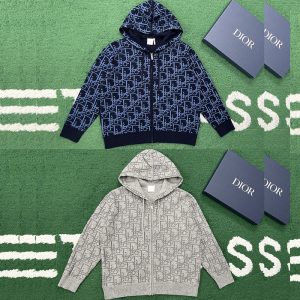【잔디집】디올 오블리크 울 블렌드 후드 집업 가디건（레어）