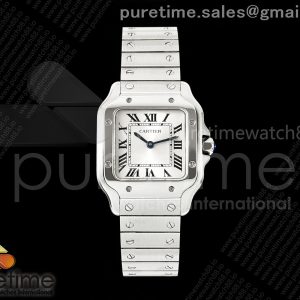 8848공장 까르띠에 산토스 스몰 스틸 화이트다이얼 브레이슬릿 Santos 27mm SS 8848F 11 Best Edition Silver Dial on SS Bracelet Quartz