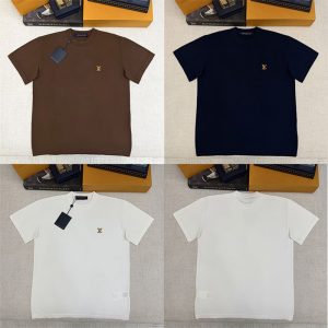 【터보】루이비통 LV 로고 패치 숏 슬리브드 크루넥 니트 티셔츠 (TJ공장)