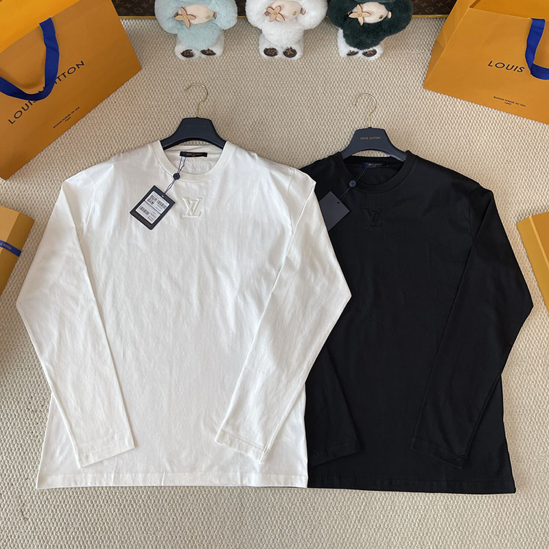 루이비통 엠보스드 LV 롱 슬리브드 티셔츠