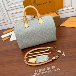 【듀티프리】루이비통 스피디 소프트 30 데님 모노그램 워시드 그레이 M13344