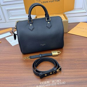 【듀티프리】루이비통 로우 키 스피디 소프트 30 블랙 그레인 카프스킨 M24891