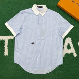【잔디집】루이비통 숏 슬리브드 스트라이프 셔츠（레어）