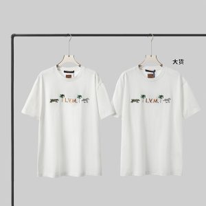 【YD공장】루이비통 x 다즐링 리미티드 엠브로이더드 숏 슬리브드 크루넥