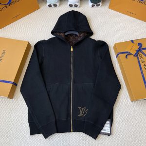 루이비통 인따르시아 LV 시그니처 모노그램 리버서블 더블 페이스 후디드 블루종