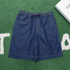 【잔디집】로에베 아나그램 코튼 샴브레이 숏 팬츠（레어）