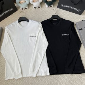크롬하츠 스크롤 크로스 롱슬리브 티셔츠