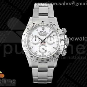 CLEAN공장 롤렉스 스틸 데이토나 화이트다이얼 브레이슬릿 클린공장 Daytona 116520 Clean 11 Best Edition 904L SS Case and Bracelet White Dial SA4130 V2
