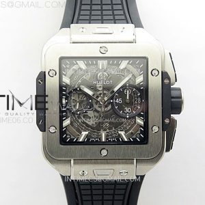 BB공장 위블로 유니코 스퀘어뱅 42 티타늄 스켈레톤다이얼 블랙러버스트랩 Square Bang Unico 42mm Titanium BBF 11 Best Edition Skeleton Dial on Black Rubber Strap A1280