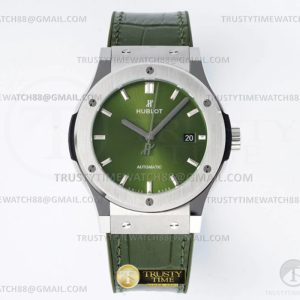 JJ+공장 위블로 클래식퓨전 42mm 그린다이얼 가죽스트랩 Classic Fusion Bang 42mm SSLE Green JJ+F A1110