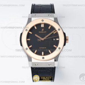 JJ+공장 위블로 클래식퓨전 42mm 로즈골드콤비 블랙다이얼 가죽스트랩 Classic Fusion Bang 42mm SSRGLE Black JJ+F A1110