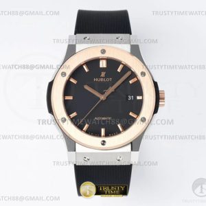 JJ+공장 위블로 클래식퓨전 42mm 로즈골드콤비 블랙다이얼 러버스트랩 Classic Fusion Bang 42mm SSRGRU Black JJ+F A1110