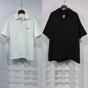 우영미 로고 자수 숏 반팔 폴로 셔츠