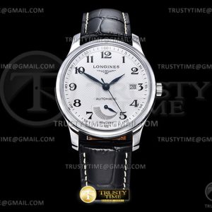 YL공장 론진 마스터컬렉션 파워리저브 스틸 화이트다이얼 블랙가죽스트랩 Longines Master Power Reserve Blk SSLE Wht YLF A602.2