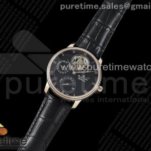 JB공장 블랑팡 V2 빌레레 뚜르비용 로골 블랙다이얼 가죽스트랩 Villeret Tourbillon RG Real PR JBF Best Edition Black Dial on Black Leather Strap V2