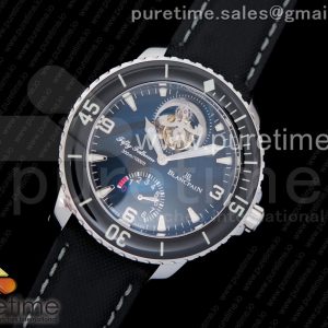 JB공장 블랑팡 피프티패덤즈 투어빌론 파워리저브 스틸 블랙다이얼 나일론스트랩 Fifty Fathoms Tourbillon SS Real PR Black Dial on Black Nylon Strap (Free Extra Strap)