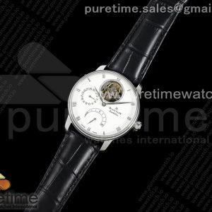 JB공장 블랑팡 V2 빌레레 뚜르비용 화이트다이얼 가죽스트랩 Villeret Tourbillon SS Real PR JBF Best Edition White Dial on Black Leather Strap V2