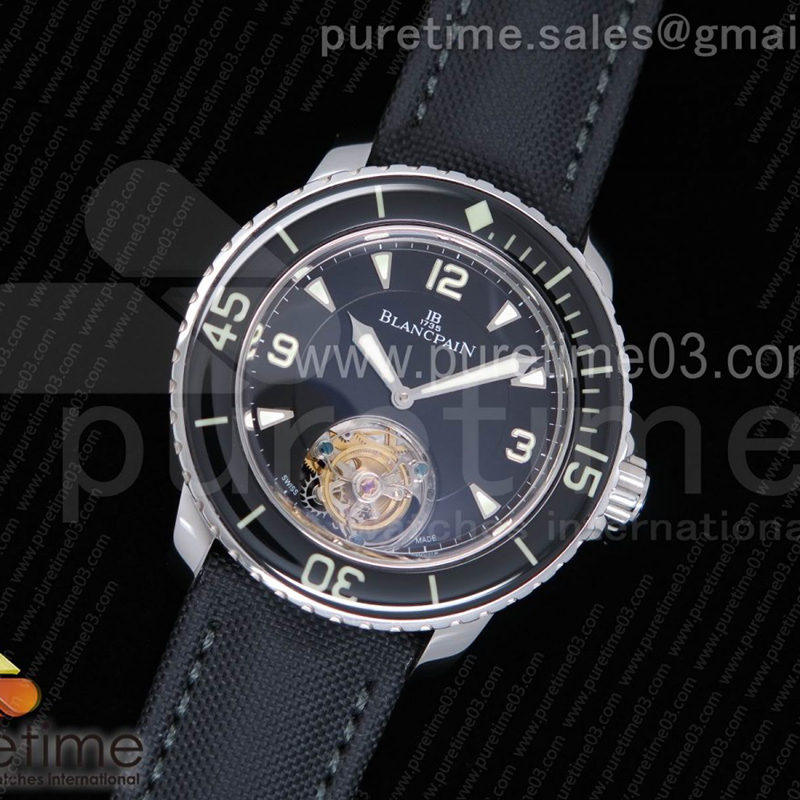 ZF공장 블랑팡 피프티패덤즈 블랙다이얼뚜르비용 Blancpain Fifty Fathoms tourbillon SS&Black Dial