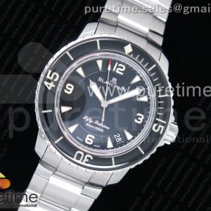 ZF공장 블랑팡 피프티패덤즈 스틸 블랙다이얼 브레이슬릿 Fifty Fathoms SS Black Black Dial on SS Bracelet A2836